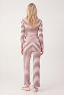 Jessie Striped Button Front Top