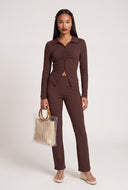 Demi Ruched Button Front Top
