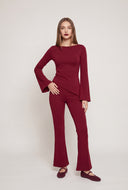 Pintuck Flare Pants