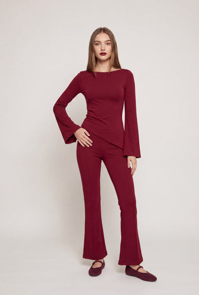 Pintuck Flare Pants