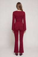 Pintuck Flare Pants