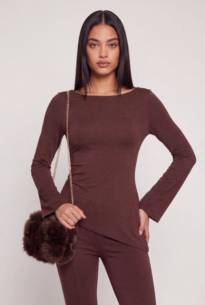 Bell Sleeve Asymmetrical Top