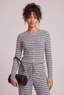 Striped Button Front Top