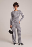 Striped Button Front Top