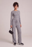 Striped Button Front Top