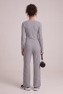 Striped Button Front Top