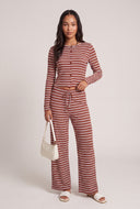 Striped Button Front Top