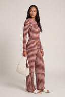 Striped Button Front Top