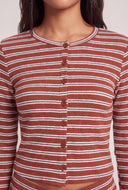 Striped Button Front Top