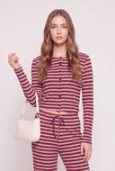 Striped Button Front Top