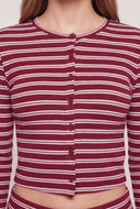 Striped Button Front Top