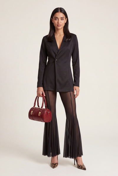Mesh Flare Pants