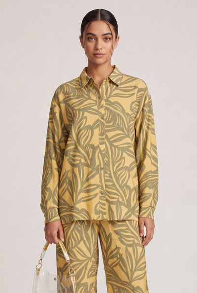 Audrey Leaf Print Shirt