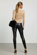 Kiera Contrast Rib Knit Polo Collar Sweater