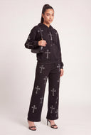 Glam Cross Wide Leg Sweatpants