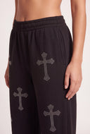 Glam Cross Wide Leg Sweatpants