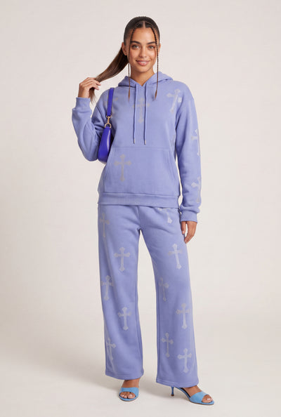 Glam Cross Wide Leg Sweatpants