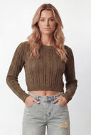 Sarai Cable Knit Crop Sweater