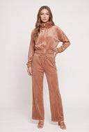 Velour Drawstring Top