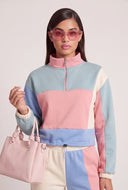 Color Block Zip Pullover