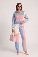 Color Block Zip Pullover