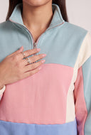 Color Block Zip Pullover