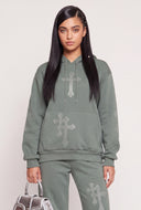 Glam Cross Pullover Hoodie