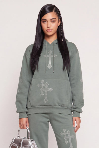Glam Cross Pullover Hoodie