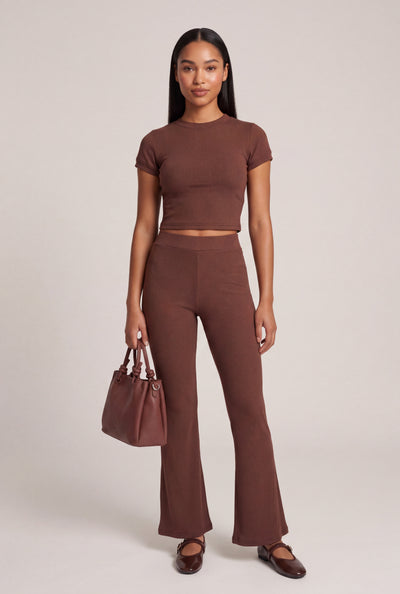 Eileen Rib Knit Flare Pants