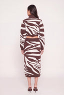 Zebra Mock Neck Crop Sweater