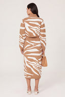 Zebra Mock Neck Crop Sweater