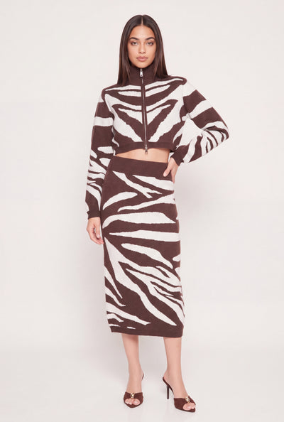 Zebra Midi Skirt