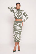 Zebra Midi Skirt