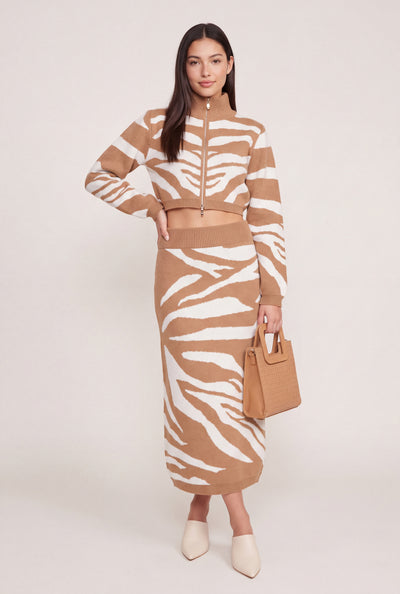 Zebra Midi Skirt