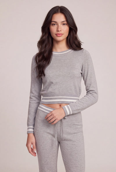 Contrast Crop Sweater
