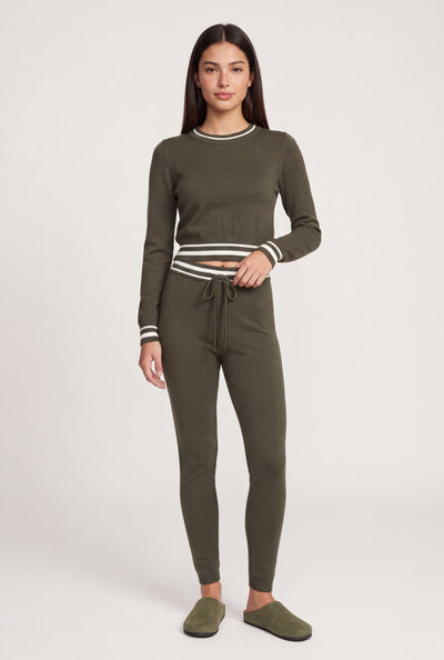 Contrast Crop Sweater