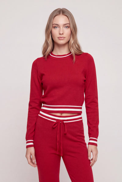 Contrast Crop Sweater