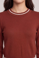 Contrast Crop Sweater