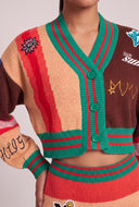 Patch Crop Cardigan