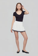 Karter Varsity Stripe Pleated Skort