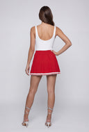 Karter Varsity Stripe Pleated Skort