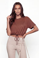 Meilani Drawstring Waist Crop Top
