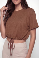Meilani Drawstring Waist Crop Top