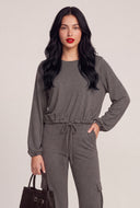 Long Sleeve Drawstring Top
