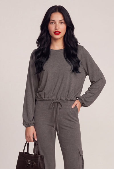 Long Sleeve Drawstring Top