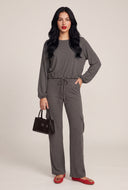 Long Sleeve Drawstring Top