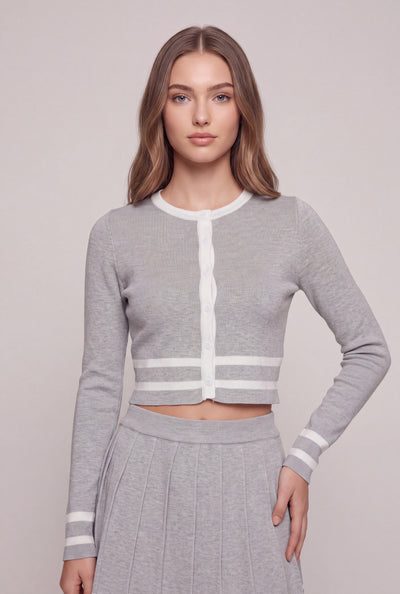 Contrast Crop Cardigan