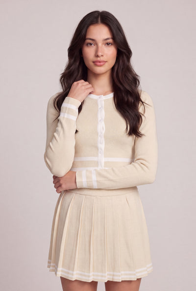 Contrast Crop Cardigan