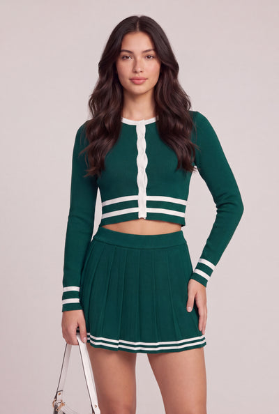 Contrast Crop Cardigan