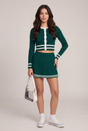 Contrast Pleated Skort